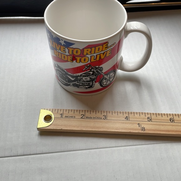 Retro Harley Davidson Live to Ride, Ride to Live Ceramic Coffee Cup Biker Mug - Picture 9 of 9